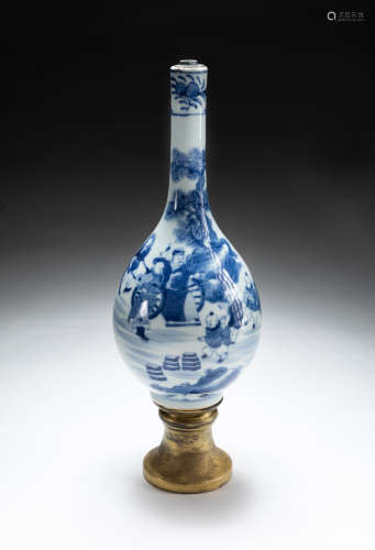 Louis XV Style Chinese Blue White Porcelain Urn