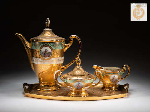 24k Gold Decor Le Mieux Porcelain Tea Sets