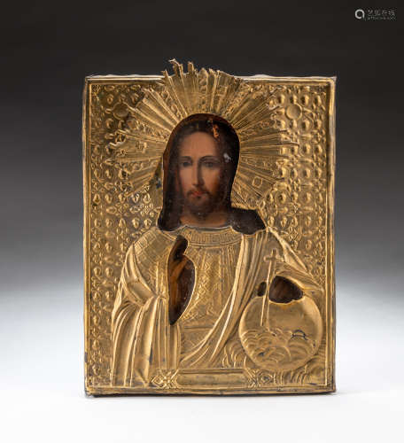 Russian Antique Eastern Orthodox Icon Jesus Christ