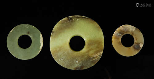 Set Chinese Neolithic Style Jade Bi