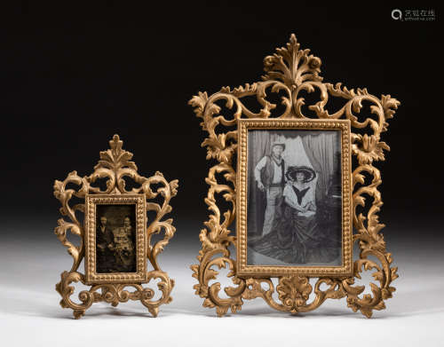 Sets Old Rococo Type Gilt Photo Table Easels