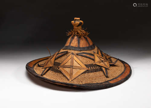 Native American Type Rattan Leather Hat