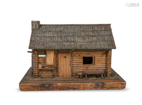 Antique Folk Art House Model