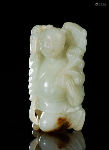 Large Chinese Pebble Jade Toggle