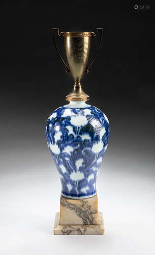 Louis XV Style Chinese Blue White Porcelain Urn