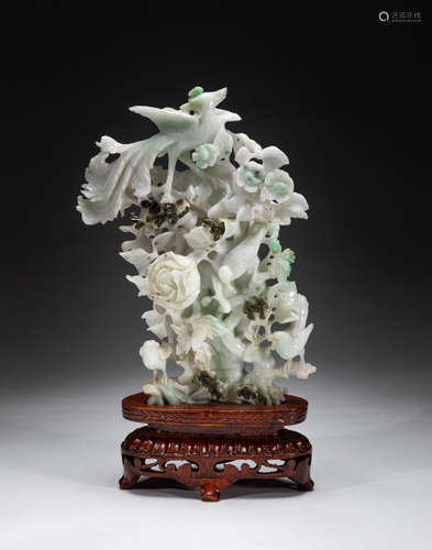 Chinese Jade Jadeite Stone Flower Type Vase