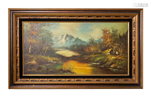 Vintage Oil Painting, G Whitman Snow Mountain