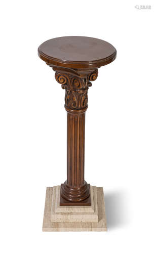 Victorian Type Wood Marble Tall Table