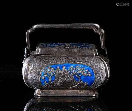 Chinese Enameled Sterling Silver Hand Warmer