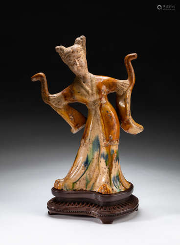 Chinese Tang Glazed Pottery Lady