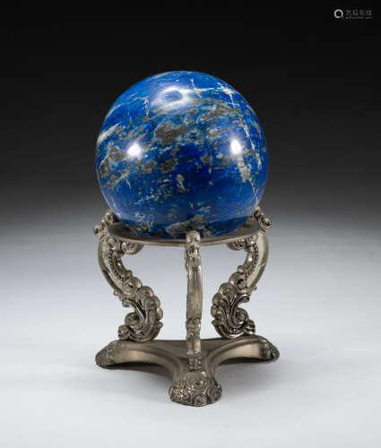France Louis XVI Style Lapis Ball Table Sculpture