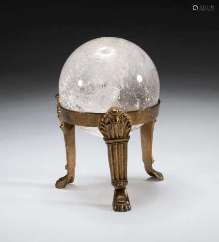 France Louis XVI Style Clear Rock Crystal Ball