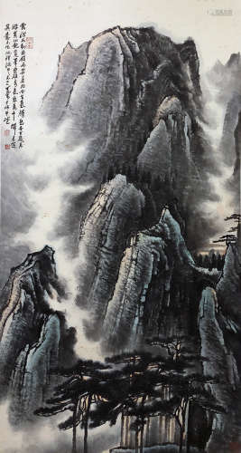 李可染 黄山群峰