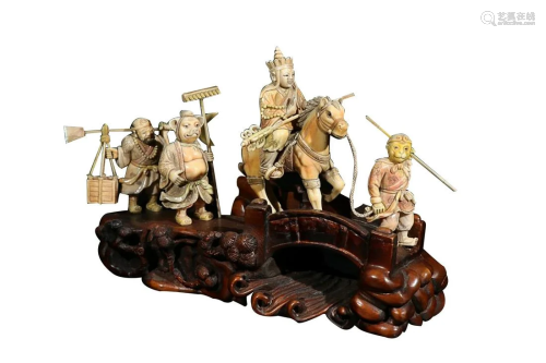 RARE MATERIAL ORNAMENT OF JOURNEY TO THE WEST