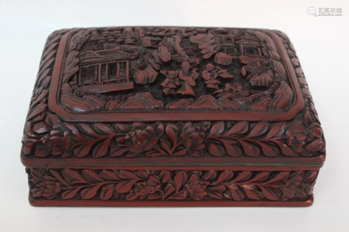 Chinese Red Cinnabar Box