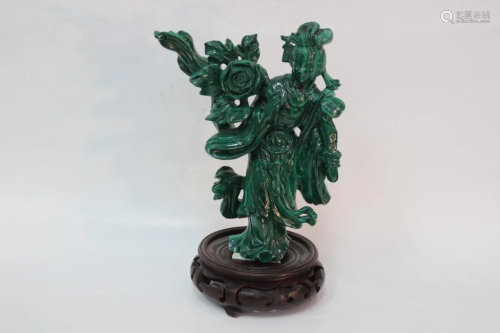 Chinese Malachite Carved Figurine