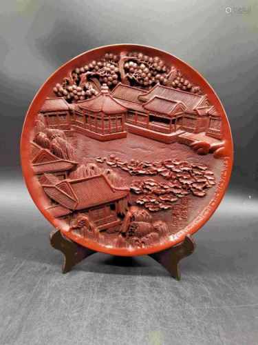 Chinese Lacqure Wood Plate