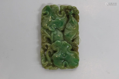 Chinese Jadeite Pendant Plaque
