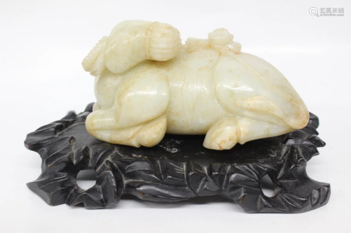Chinese Jade Carved Buffalo
