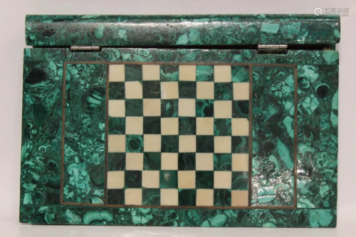 Stone Specimen w Malachite Chess Box