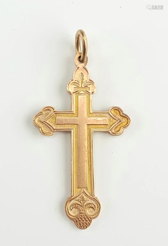 Imperial Russian 14K Gold Orthodox Cross