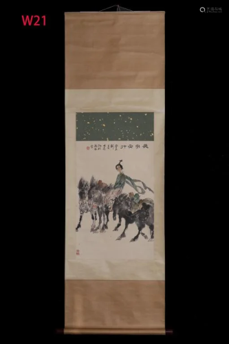 Chinese Ink Color Scroll Painting