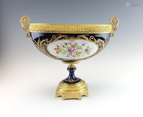 Antique French Sevres Style Porcelain Centerpiece