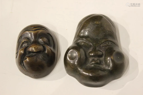 Two Japanese Miniature Mask