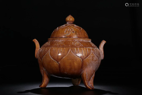 Chinese Yellow Glazed Tripod Song Censer