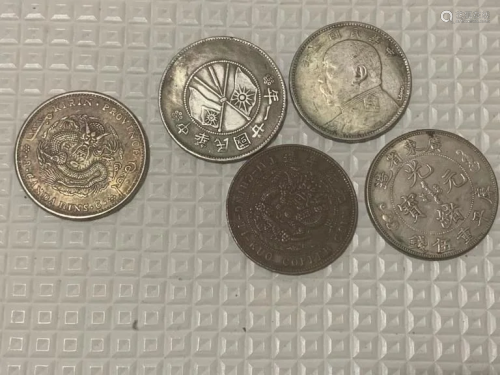 Group of 5 Chinese Coins