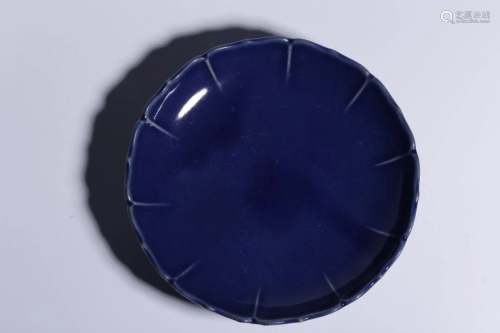 Chinese Blue Ground Porcelain Plate