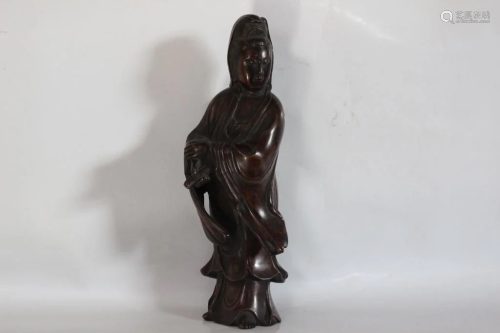 Chinese Bronze Guanyin Figurine