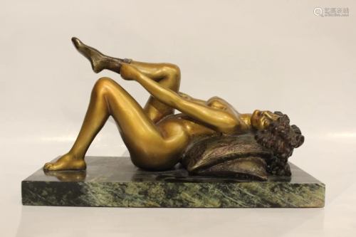 Vienna Bronze Erotic Polychrome Figural,Sgined
