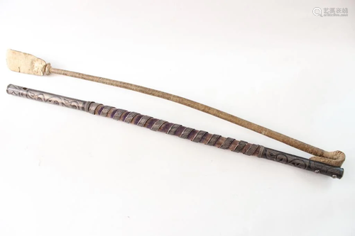 19th.C Russian Silver Niello Horse Whip