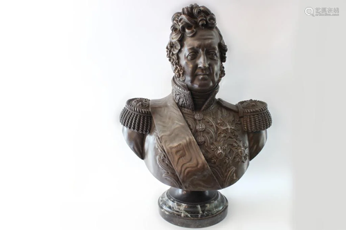 19th.C Bronze Marshal Buster,Dated 1829