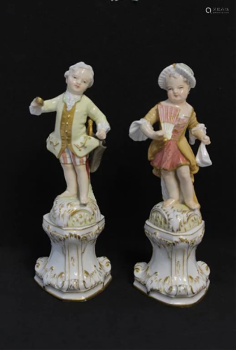 Pair of KPM Gentle Man and Woman on Stand