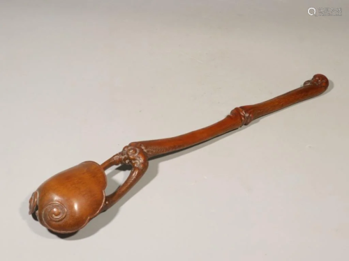 Chinese Hand Carved Bamboo Ruyi Scepter