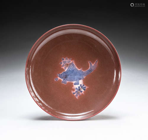 Chinese Copper Red Porcelain Plate