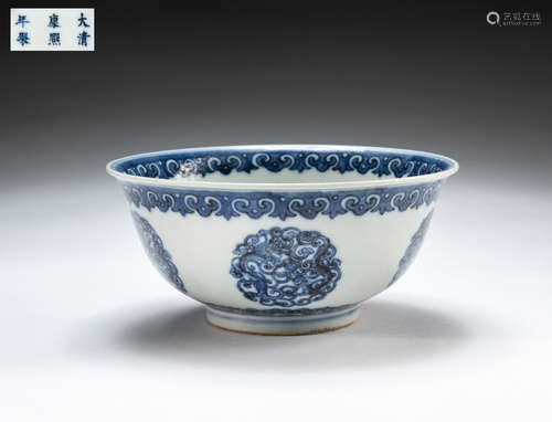 Large Chinese Blue White Porcelain Bowl