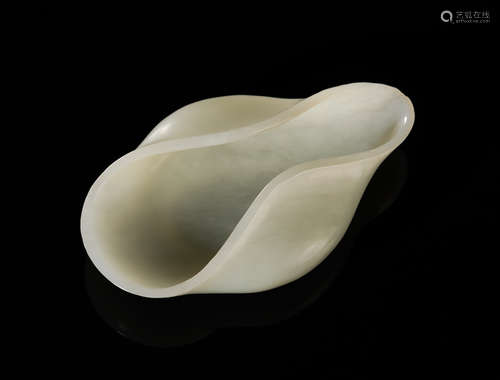 Chinese White Jade Carved Washer