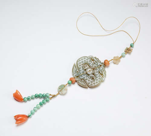 Chinese Emperor Type Jade Hanging Pendant