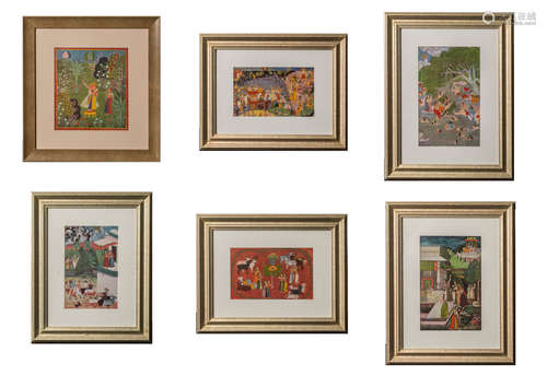 Set Indian Woodblock Hanging Decor Prints