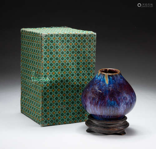 Chinese Flambe Glazed Porcelain Brush Pot