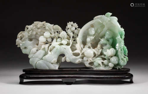 Massive Chinese Jade Jadeite Carving Table Sculpture