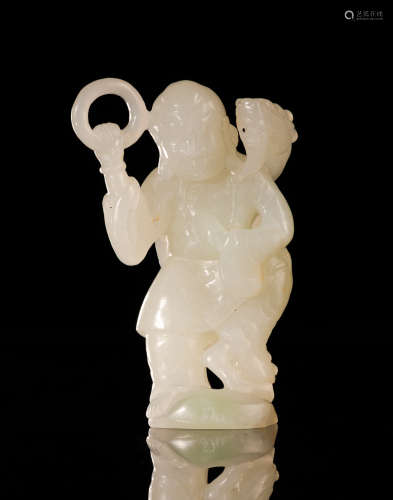 Chinese White Jade Carving Luohan