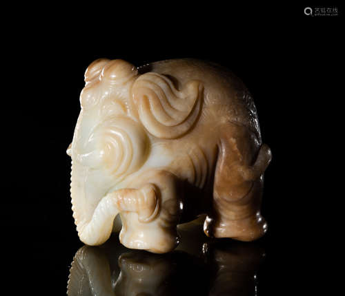 Chinese Ming Type Jade Table Sculpture Elephant