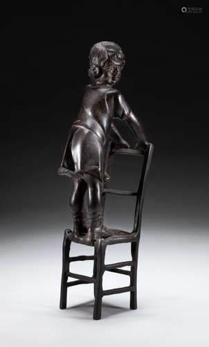 Designed Bronze Table Sculpture Girl