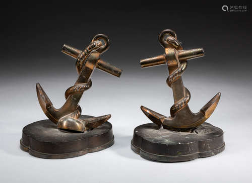 Pair Signed Bronze Table Sculptures