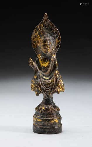 Chinese North Wei Type Gilt Bronze Seated Buddha