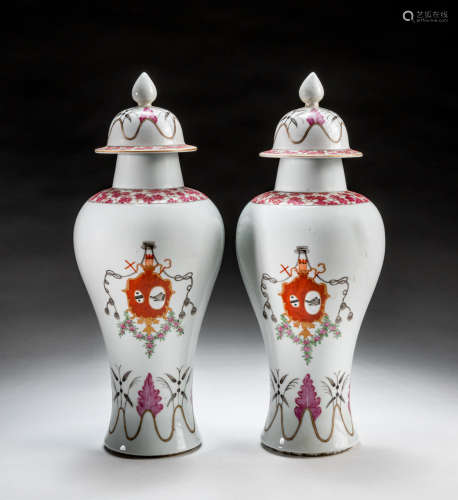 Pairs Chinese Export Porcelain Urns